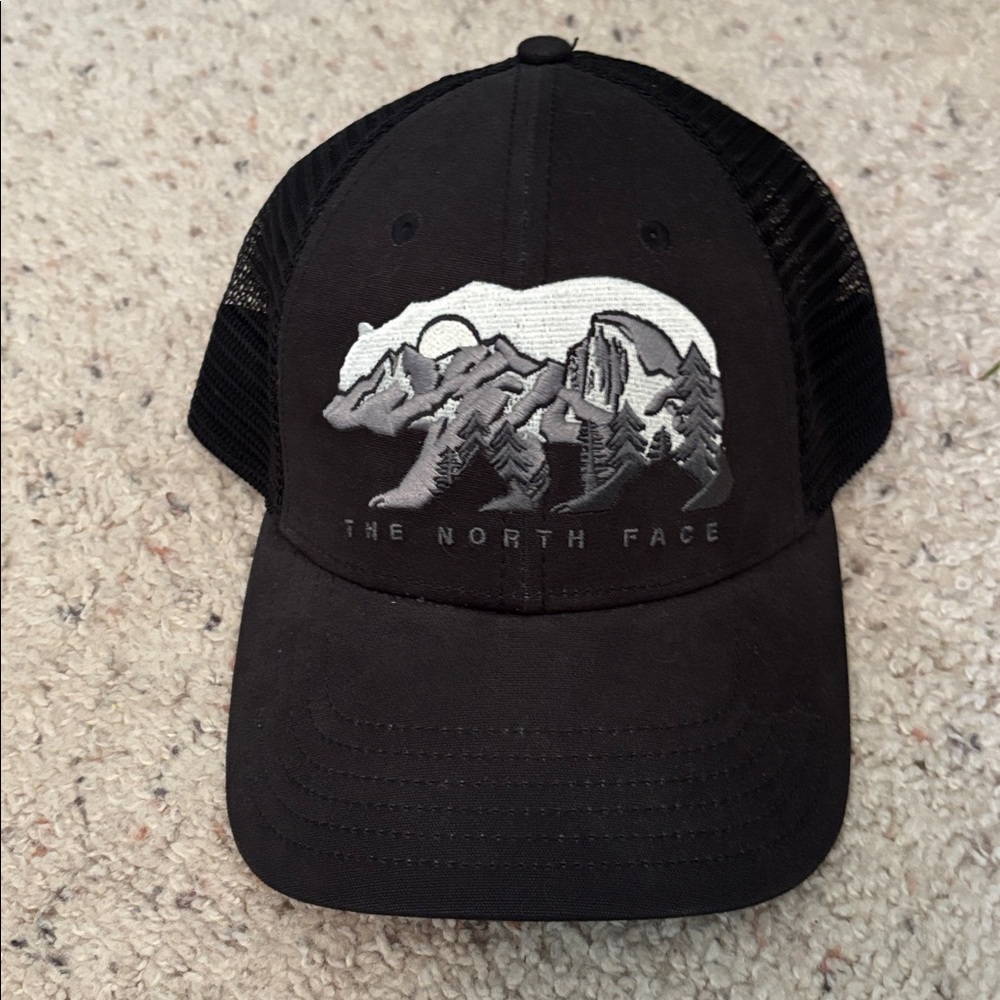 The North Face Black and Gray Bear Trucker Hat
